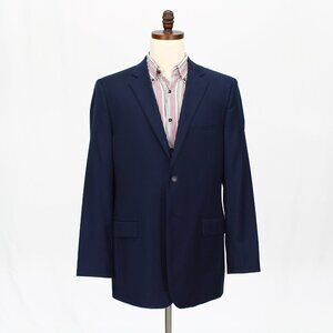 John W. Nordstrom 44L Navy Solid 2-Button Sport Coat Blazer Jacket P259